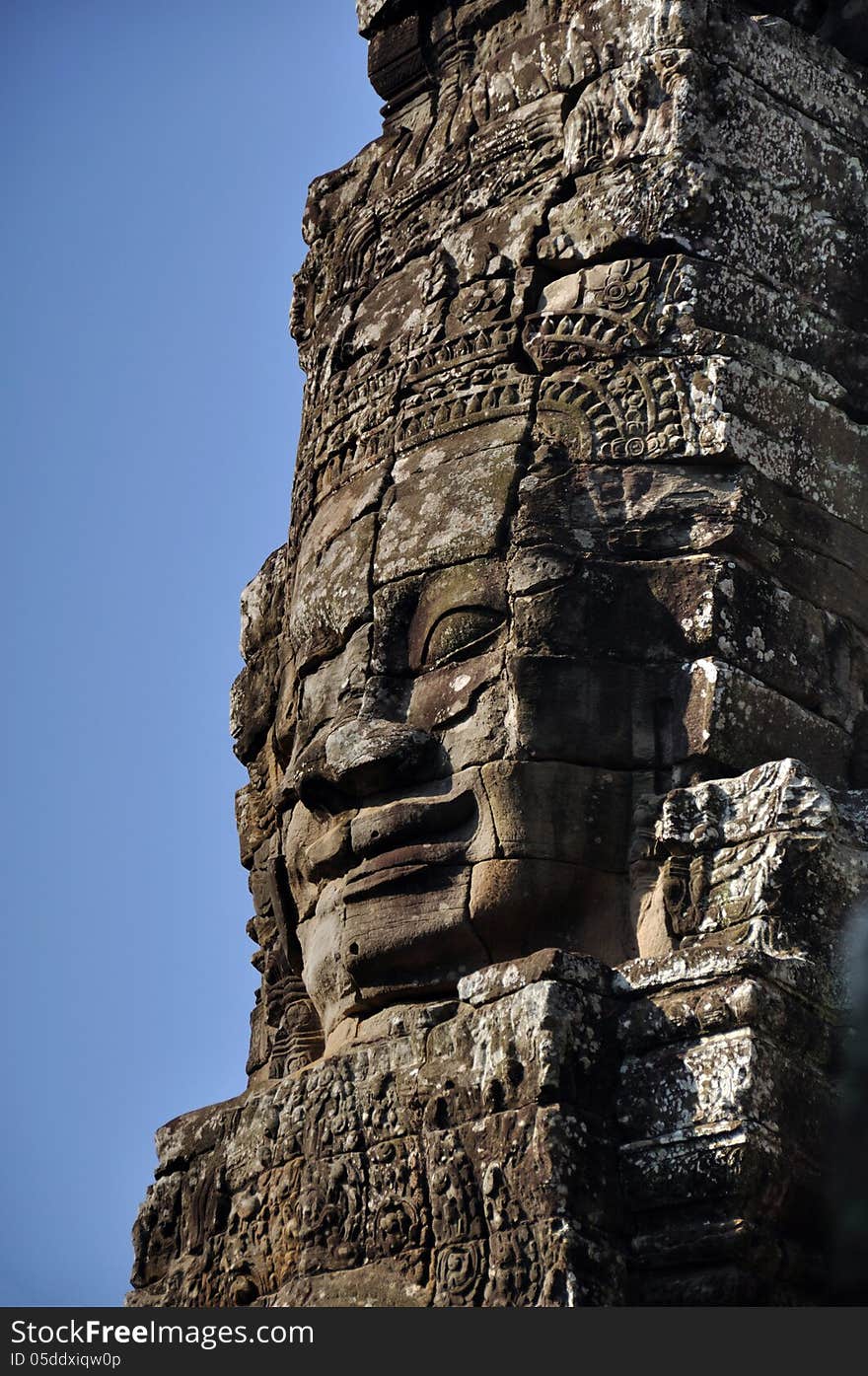 The Bayon Khmer temple at Angkor Wat