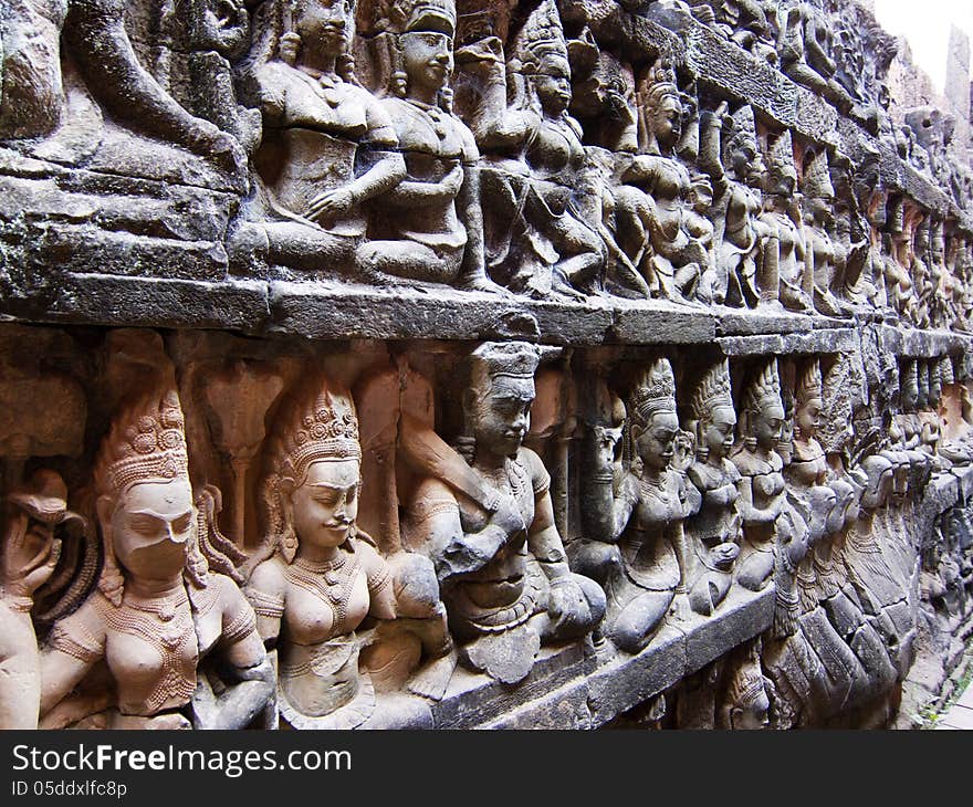 The statues of Buddha in Bayon Temple, Angkor Wat. The statues of Buddha in Bayon Temple, Angkor Wat