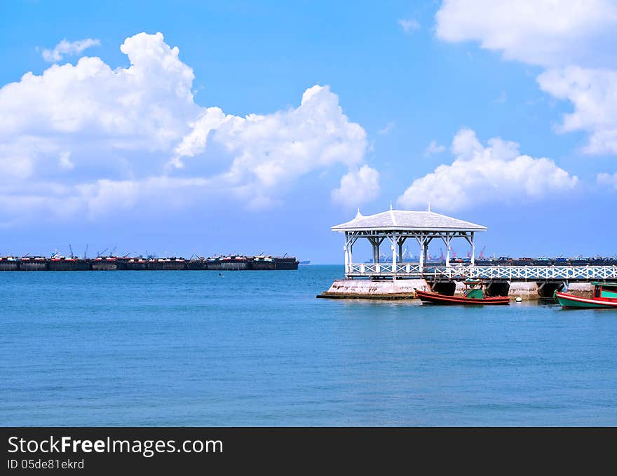 Beautiful old pavilion on Sichang island at sriracha ampor ,chon