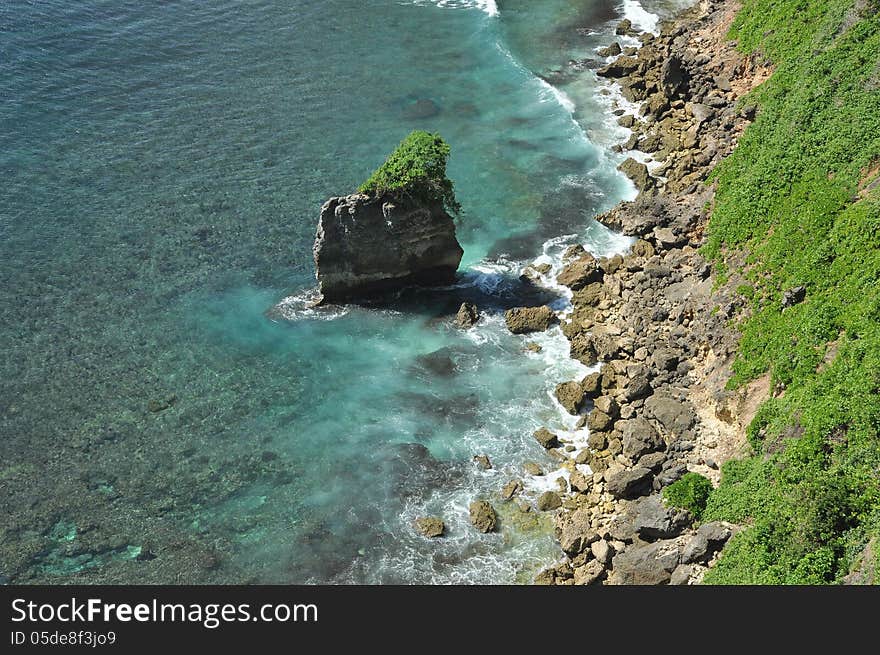 Triangle stone at Uluwatu, Denpasar, Bali, Indonesia