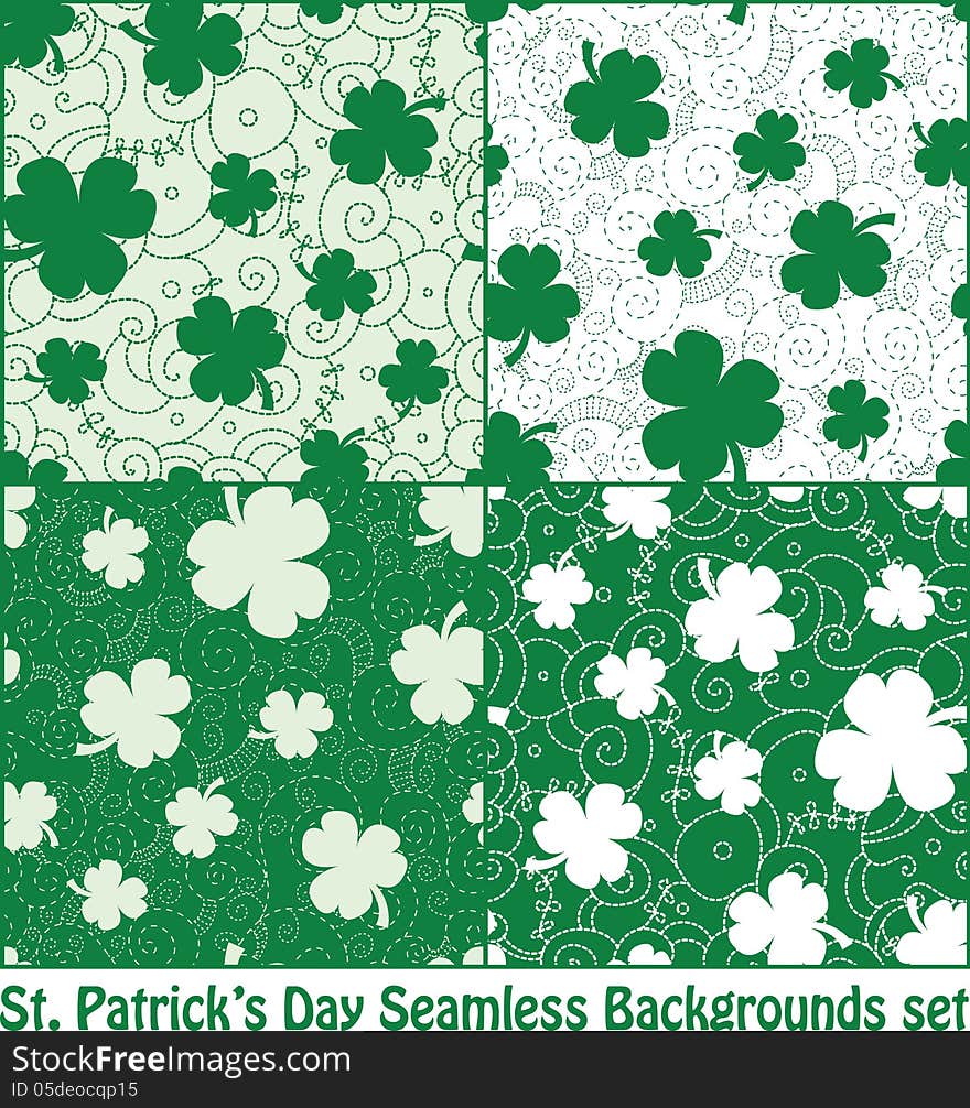 Clover seamless patterns