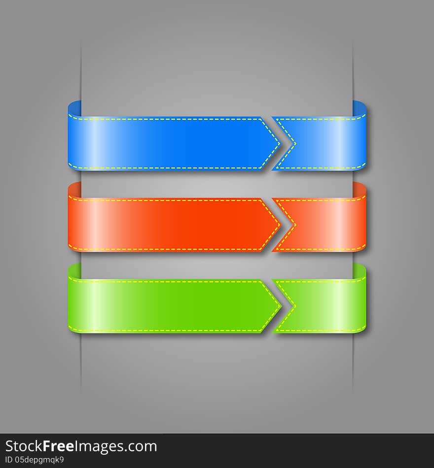 Vector set of color ribbons.