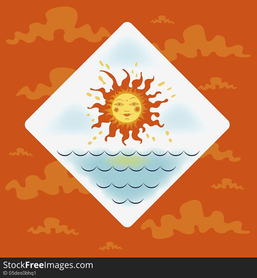 Bright sun and sea design