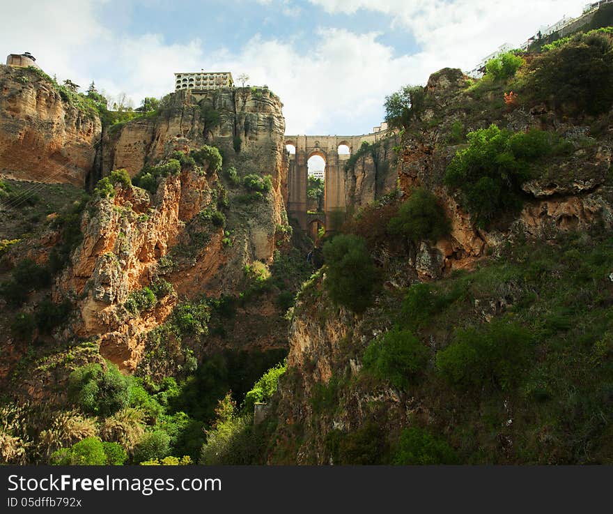 Puente Nuevo in El Tajo gorge, Ronda. Ronda is a city in the Spanish province of Malaga.