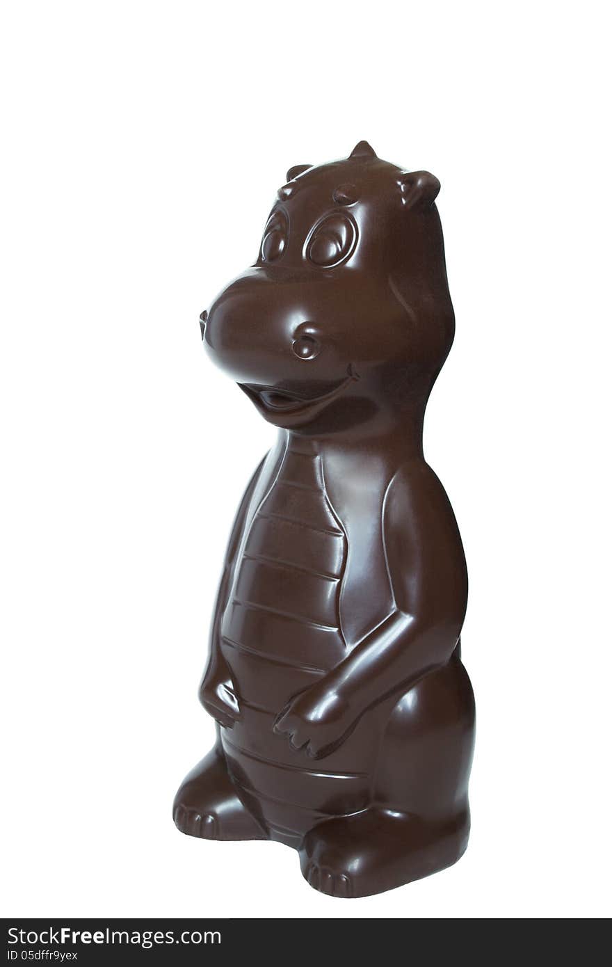 Chocolate figure in white background. Chocolate figure in white background