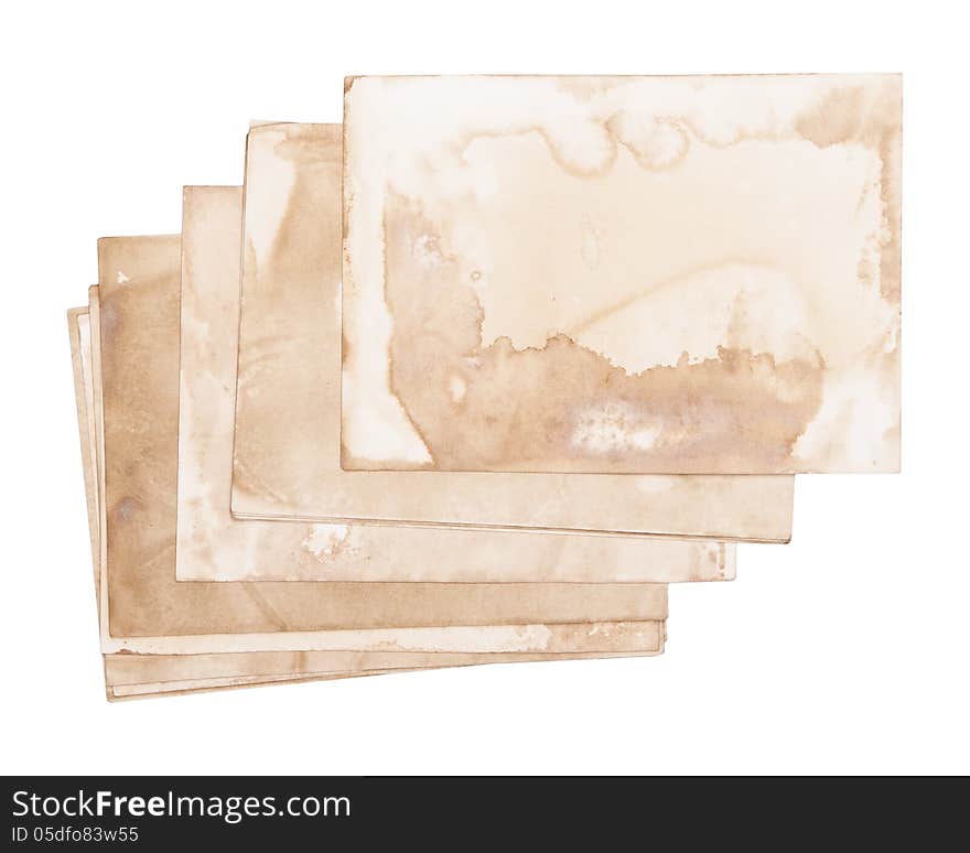 Old Paper sheets for letter isolated on white background