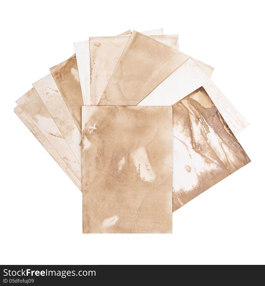 Old Paper sheets for letter isolated on white background