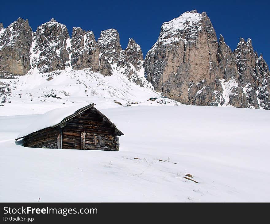 Hut in the mountains