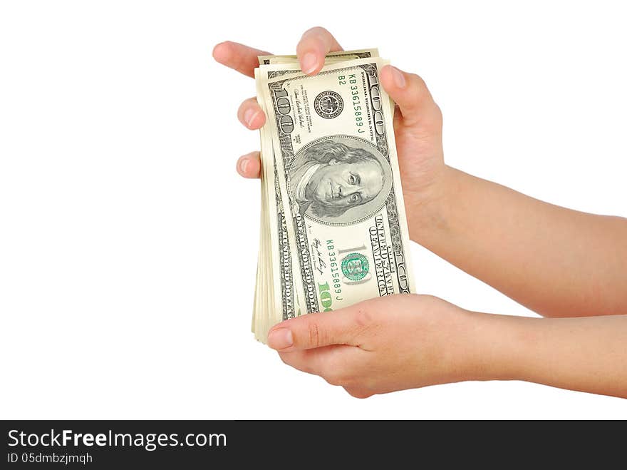 Dollar banks note money in the hand