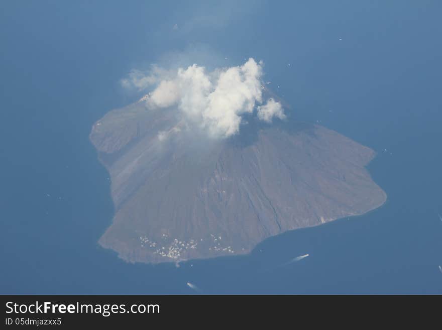 Stromboli Volcano Island In Italy