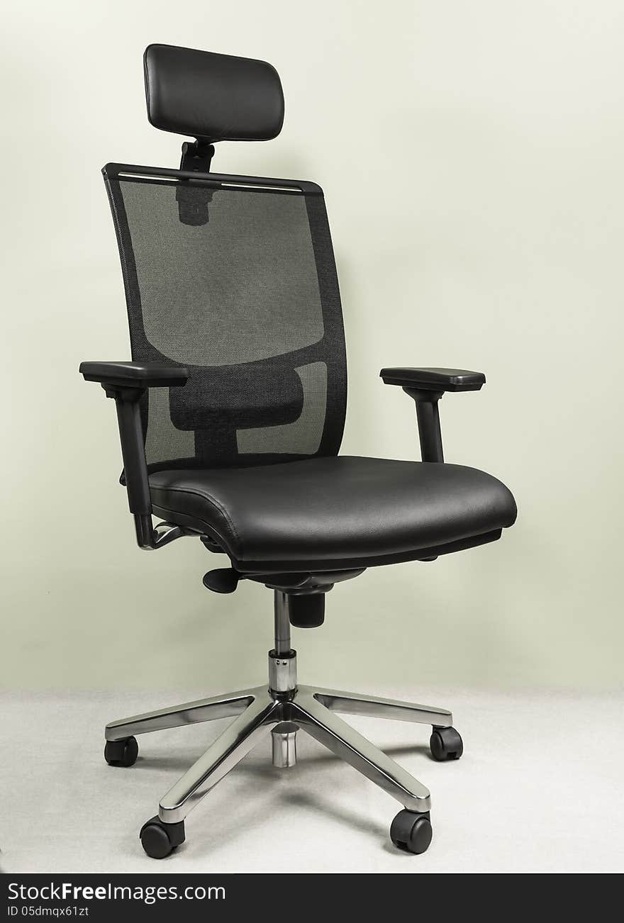 High-end office chair covered with leather. High-end office chair covered with leather