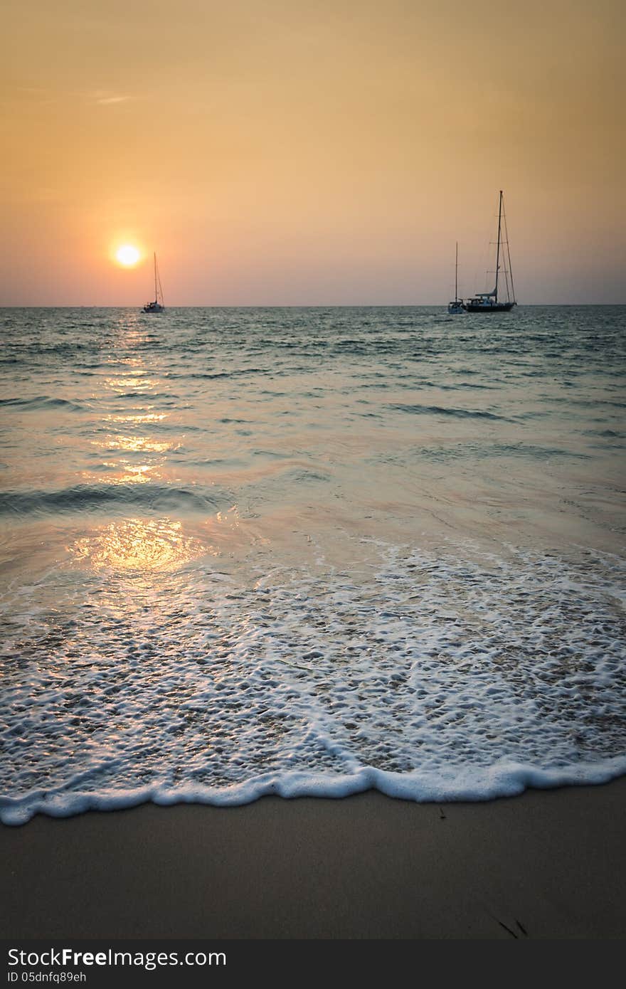 Sunset at Nai Yang Beach, Phuket, Thailand