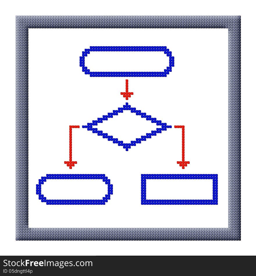 Cubes Pixel Image Of Flowchart Icon