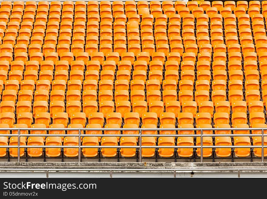 Rows Of Empty Plastic Stadium Seats