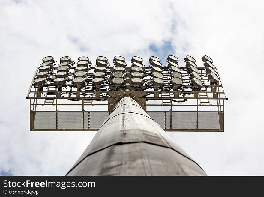 The Stadium Spot-light tower over Blue Sky