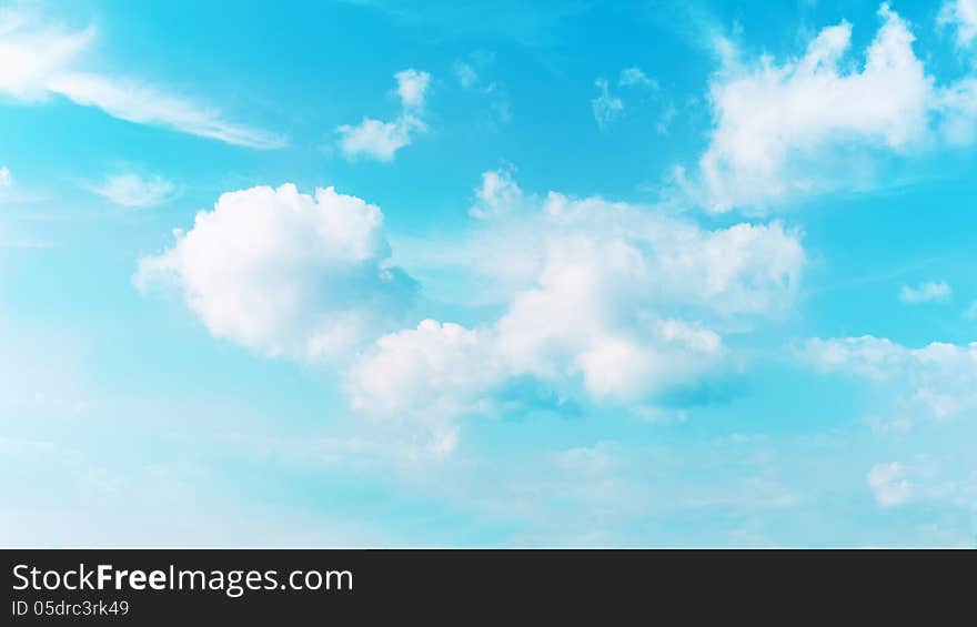 Real blue sky and beautiful clouds. Real scene.