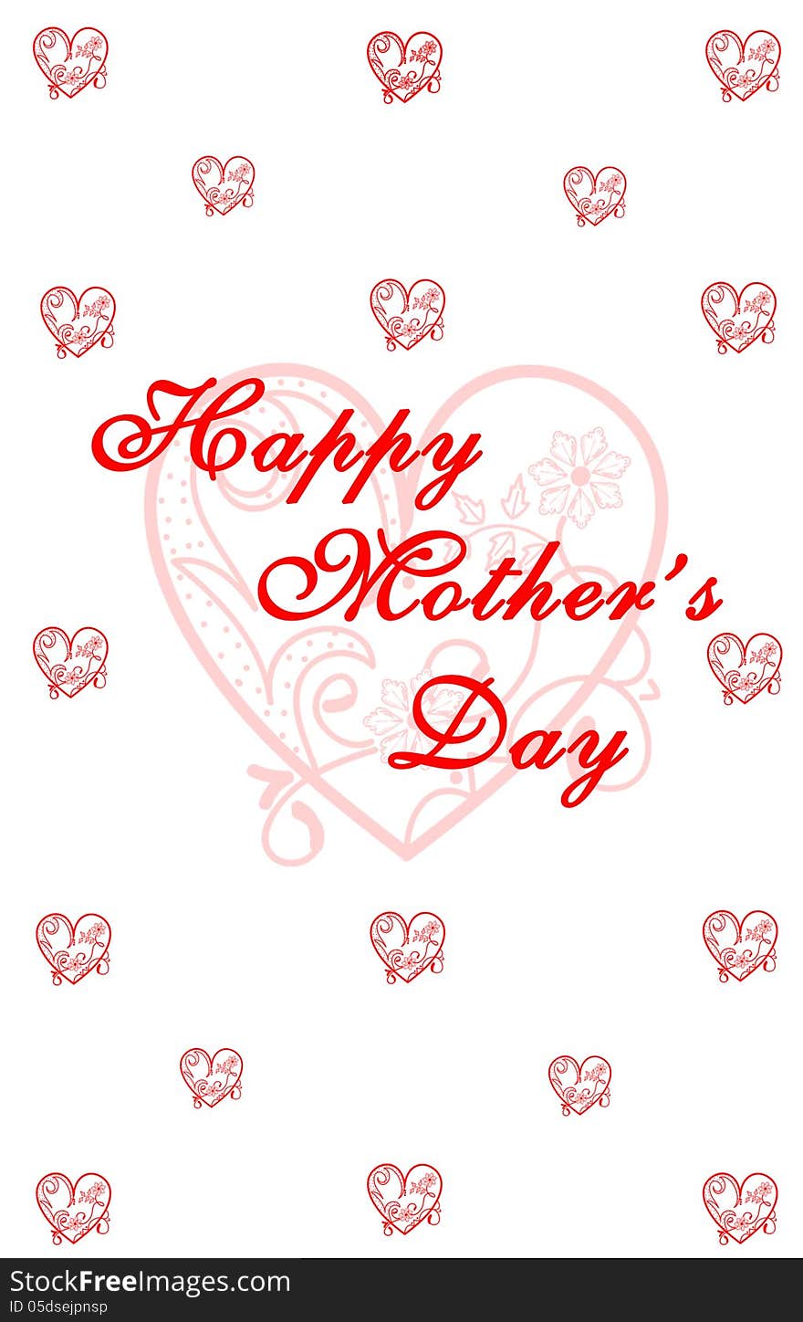 Mothers day greeting in red. Mothers day greeting in red