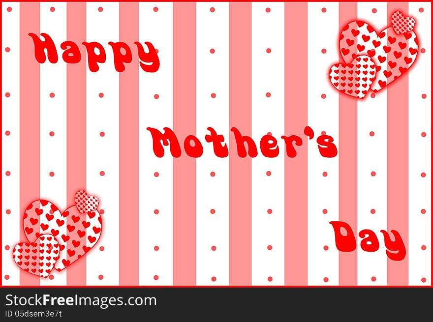 Mothers day greeting in red. Mothers day greeting in red