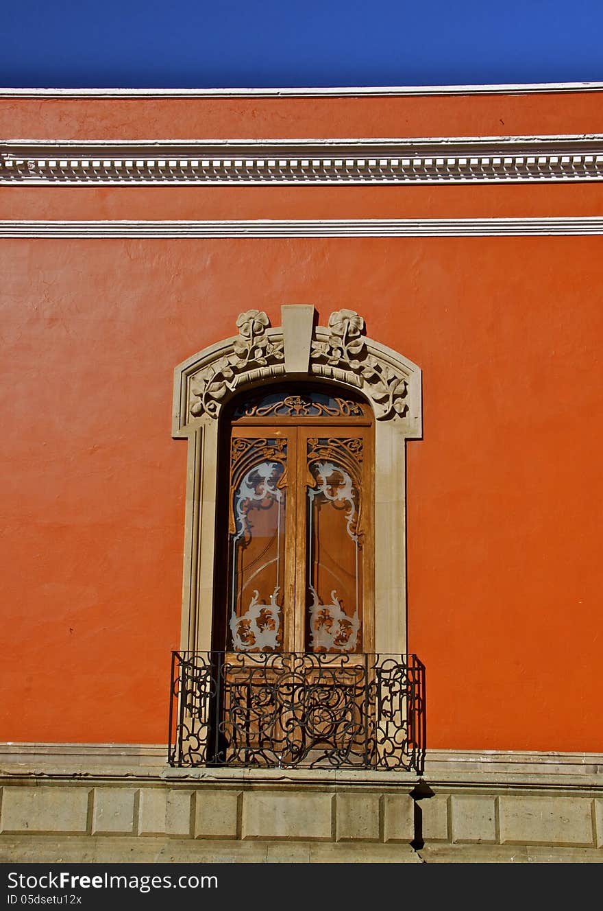 Detail of a historical mexican house in colonial Oaxaca, Mexico. Detail of a historical mexican house in colonial Oaxaca, Mexico