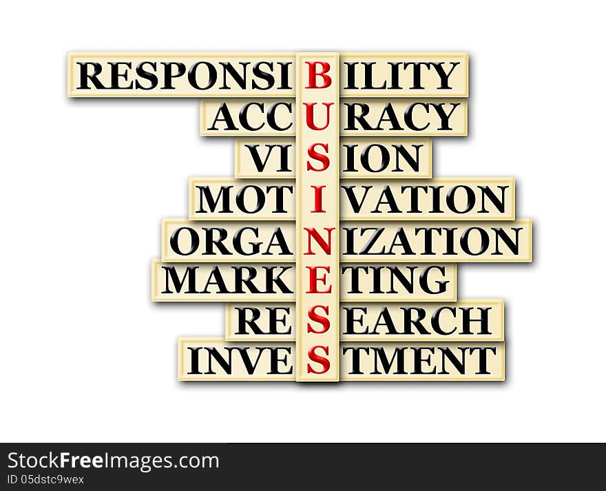 Acronym concept of business and other releated words