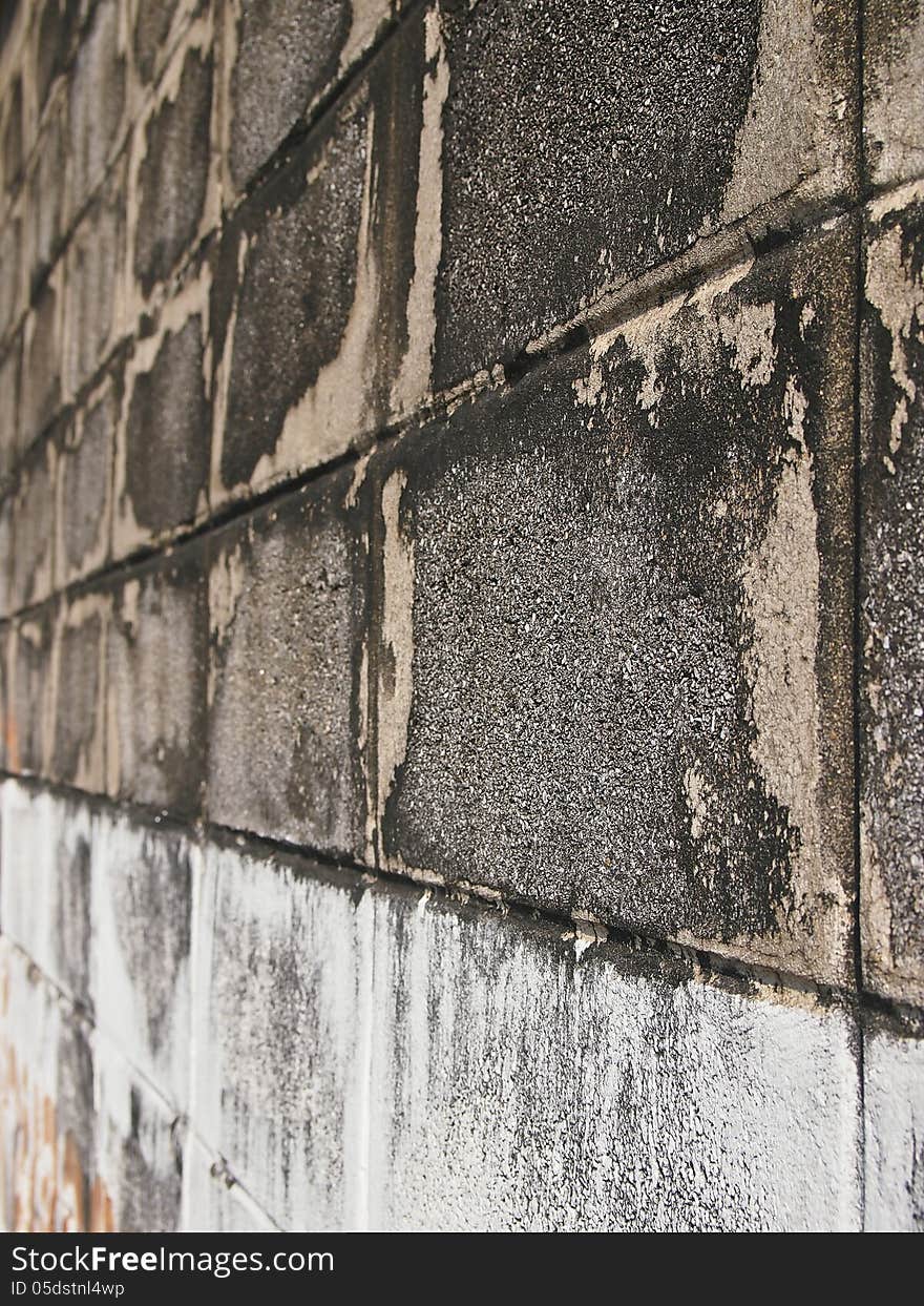 Perspective of old brick wall in sunlight. Perspective of old brick wall in sunlight