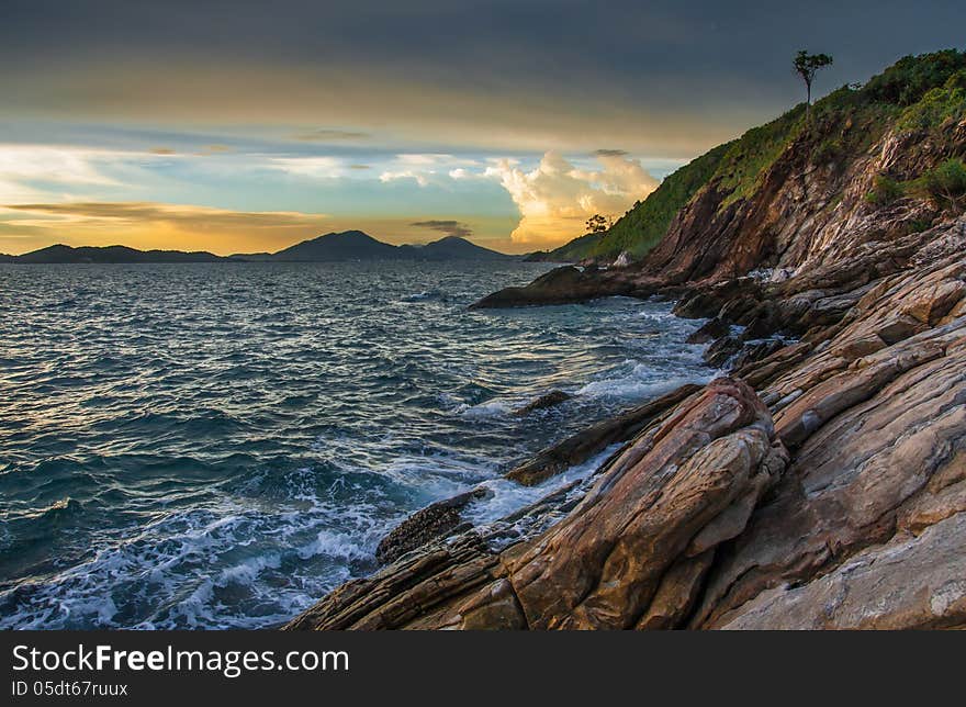 Sunset in Samed island. one of popular island in east coast of Thailand. Sunset in Samed island. one of popular island in east coast of Thailand.