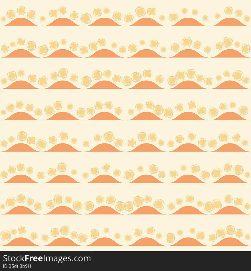 Seamless Pattern With Stripy Ornament