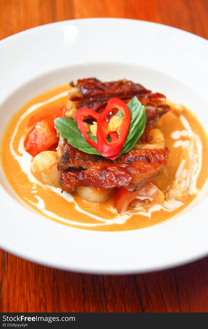 Roast Duck With Red Curry.