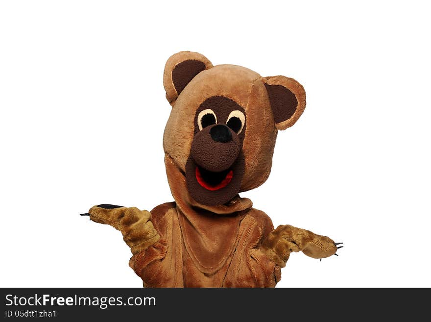 Funny bear costume isolated in whita