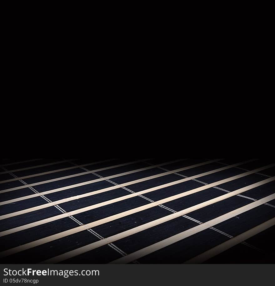 Room covered with wooden planks. Wooden walls and floor. With dark background. Room covered with wooden planks. Wooden walls and floor. With dark background