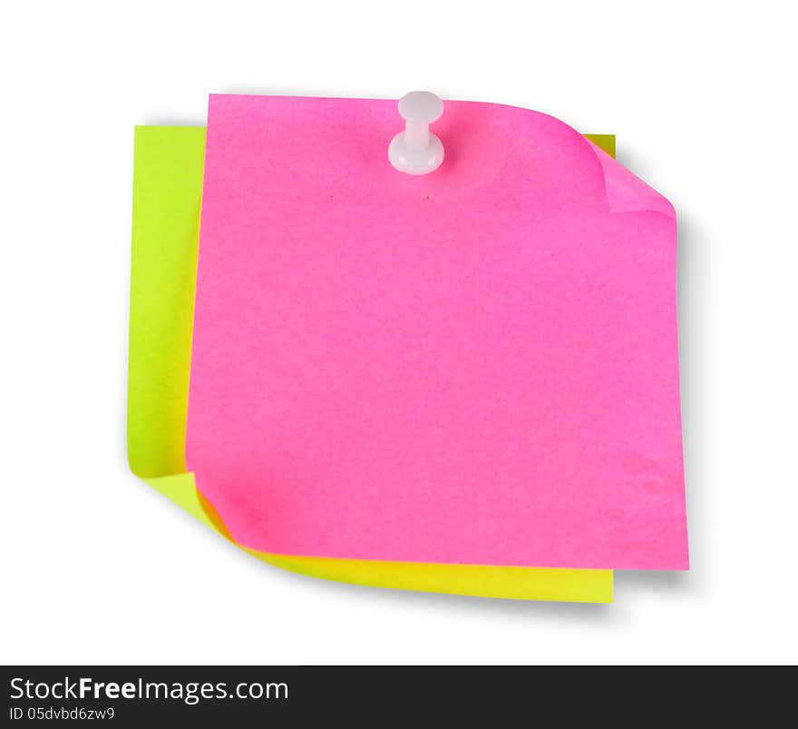 Blank colorful papers with clip isolated on white background