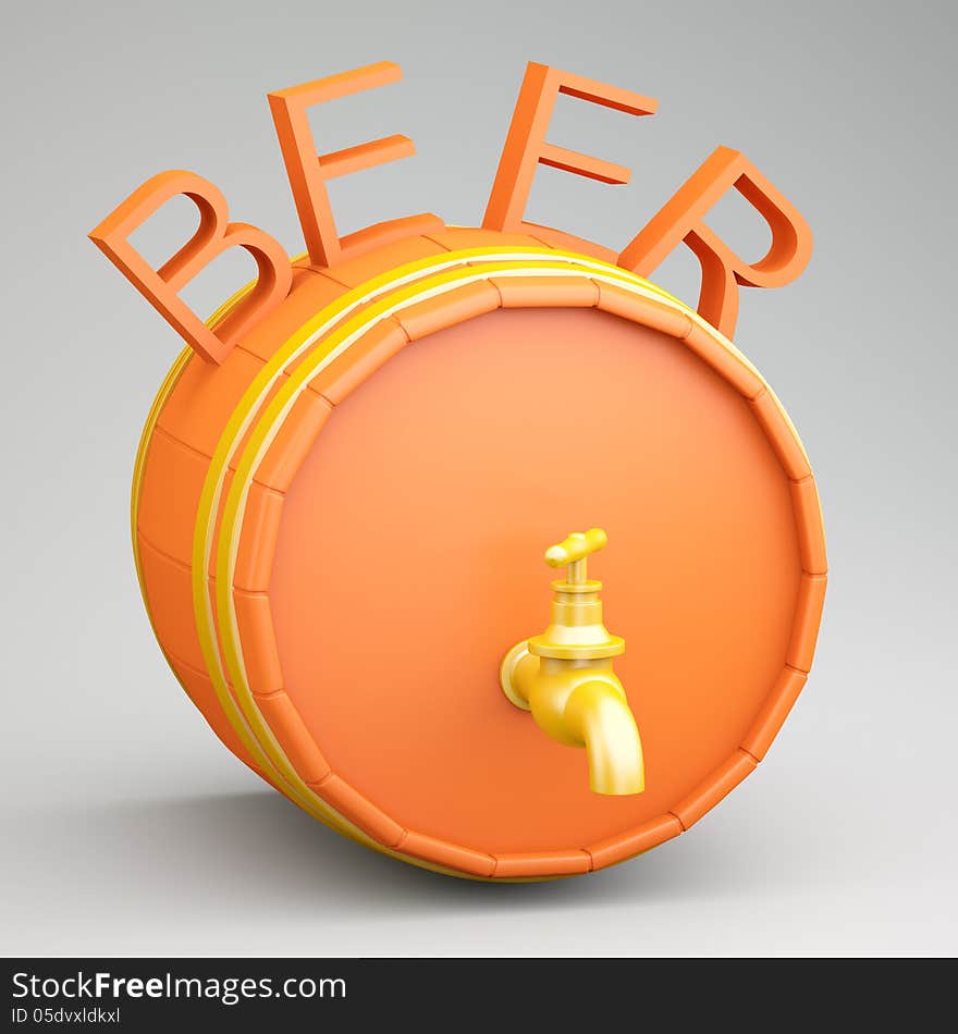 Barrel with beer