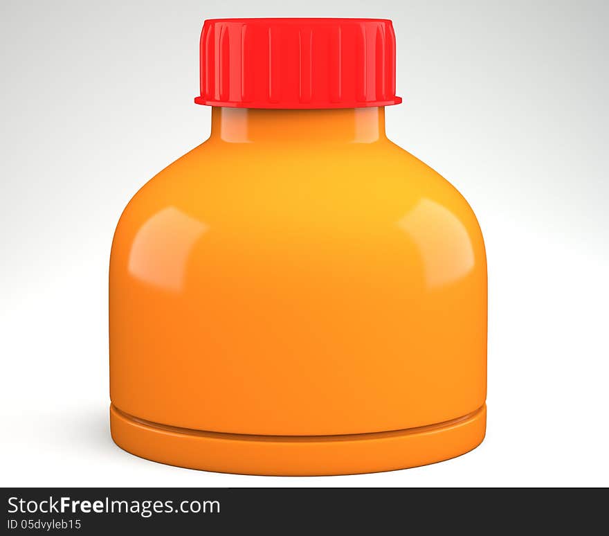 Empty plastic container on grey background