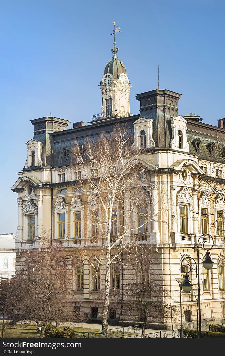 Historical City Hall Building Located in Market Square of Nowy Sacz, Poland. Historical City Hall Building Located in Market Square of Nowy Sacz, Poland