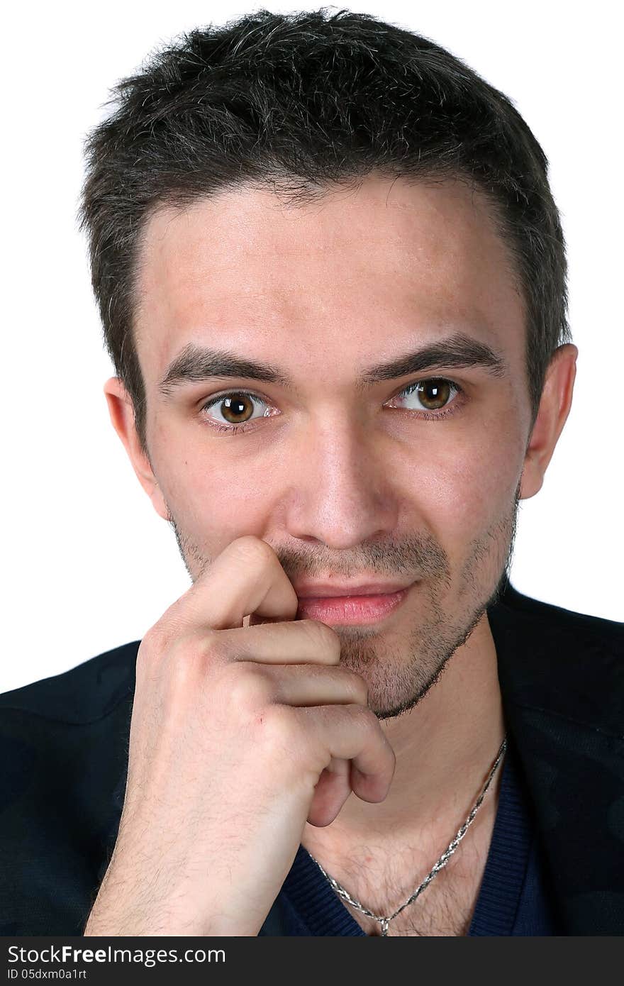 Close up portrait of handsome caucasian man