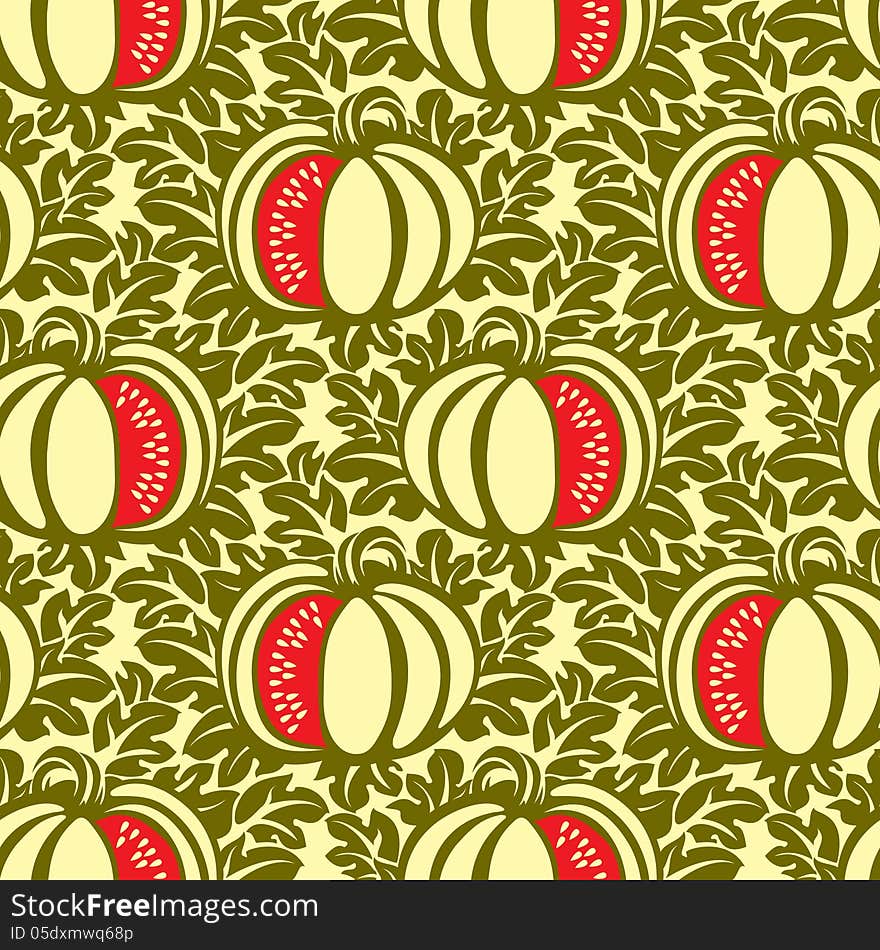 Vector seamless background with watermelons. Vector seamless background with watermelons