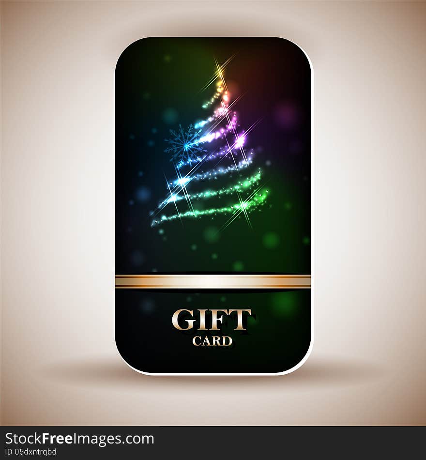 Gift card with ribbons. Vector background