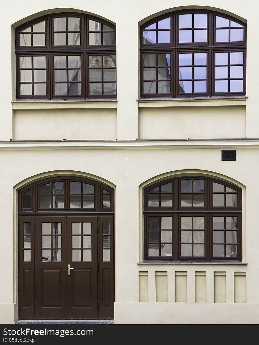 Façade of the franciscan street in krakow. Façade of the franciscan street in krakow