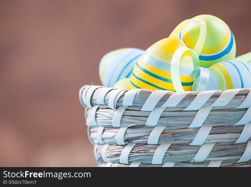 Easter eggs in a basket