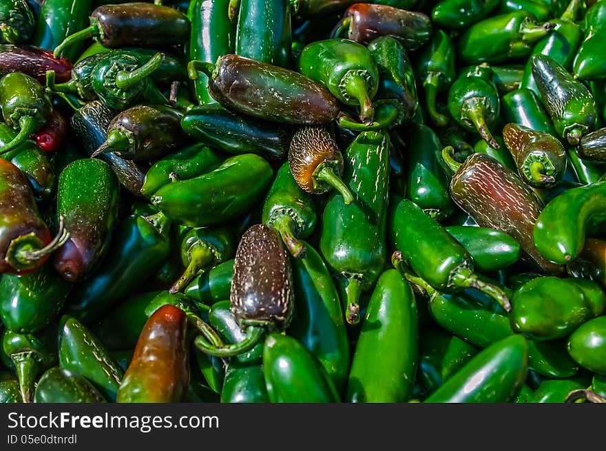 A large group of Jalapeno peppers