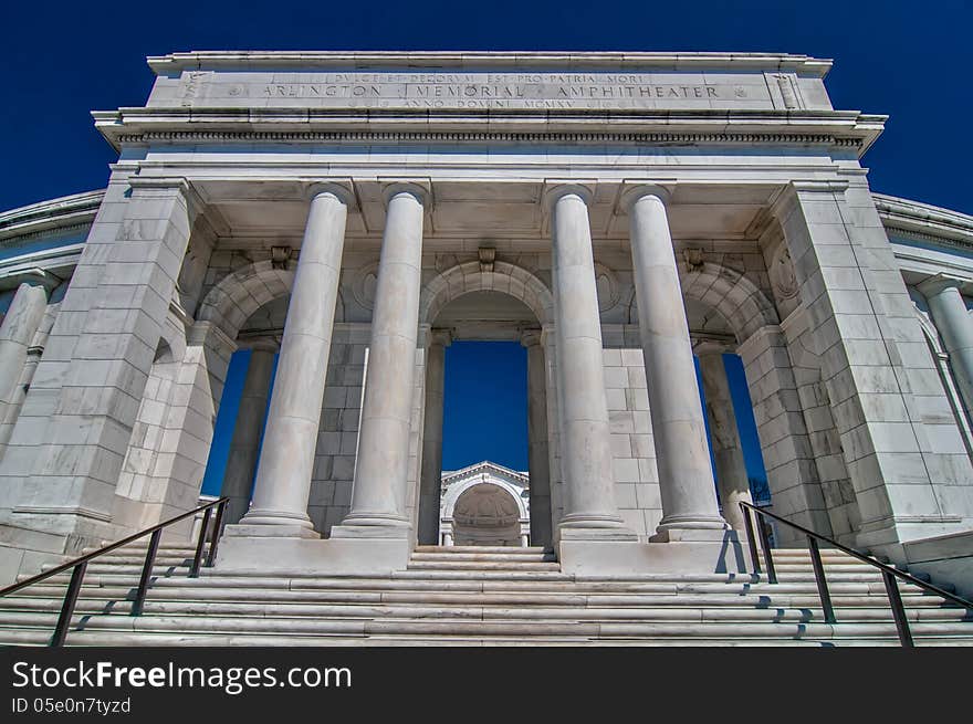 View of the Memorial Amphitheater at arlington cemetery. View of the Memorial Amphitheater at arlington cemetery