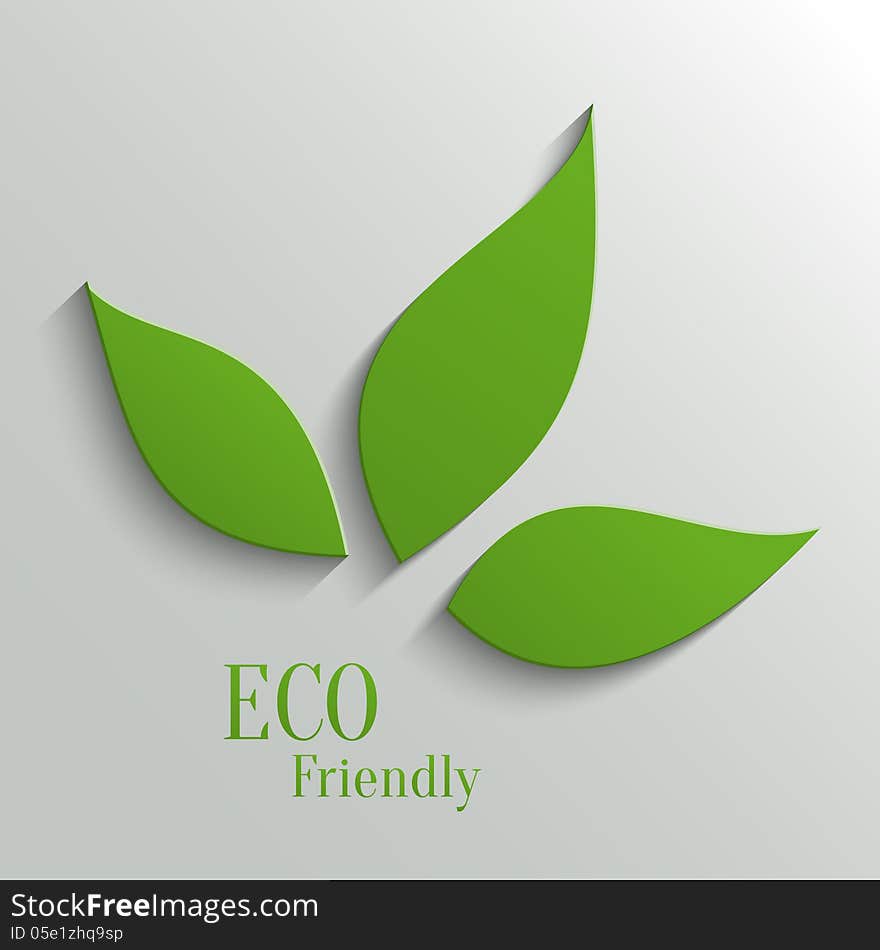 Green eco friendly background - abstract paper leaves