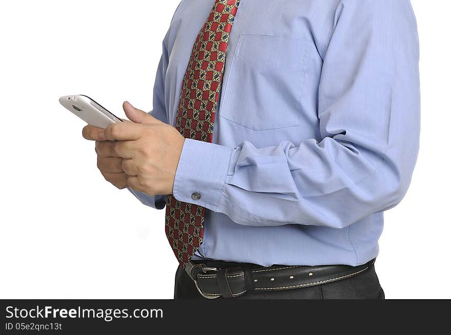 Business Man Holding Smartphone