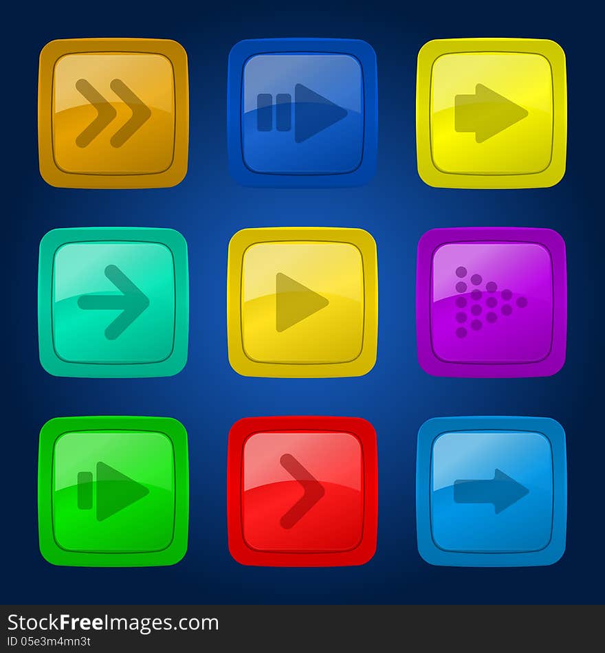 Vector Set Colorful Buttons.