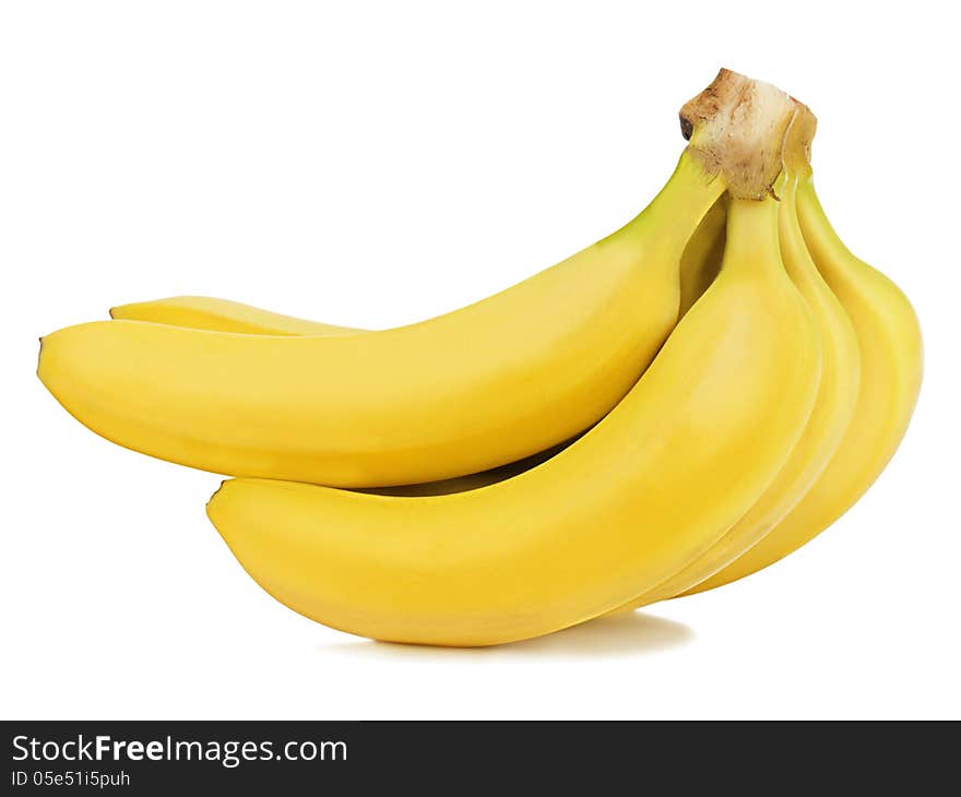 Nice bunch of bananas on white background.