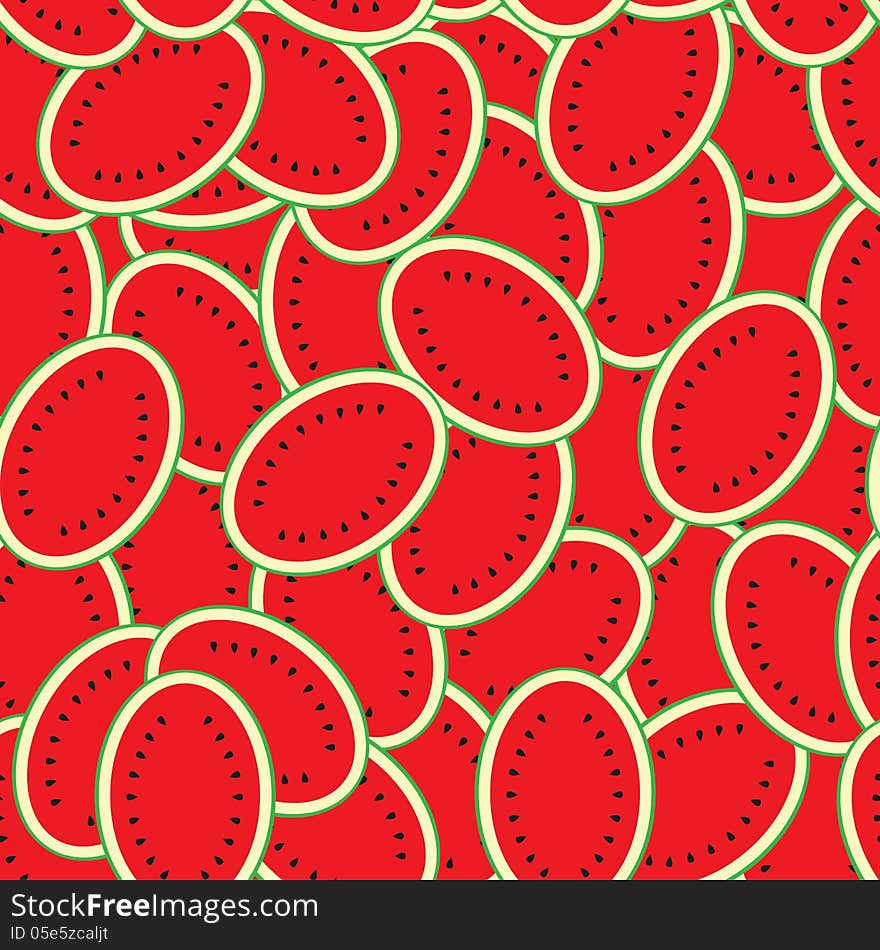 Seamless background pattern template- colorful water melon