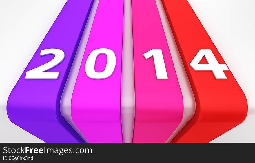 Colourful panels with digits 2014 on the white background. Colourful panels with digits 2014 on the white background