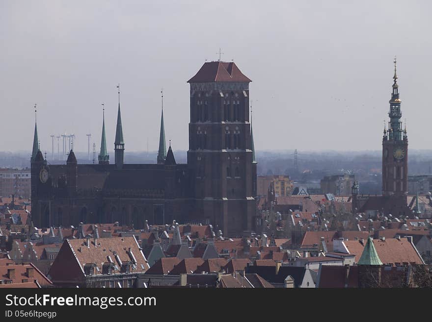 St. Mary's Church in the legendary city of Gdansk. St. Mary's Church in the legendary city of Gdansk