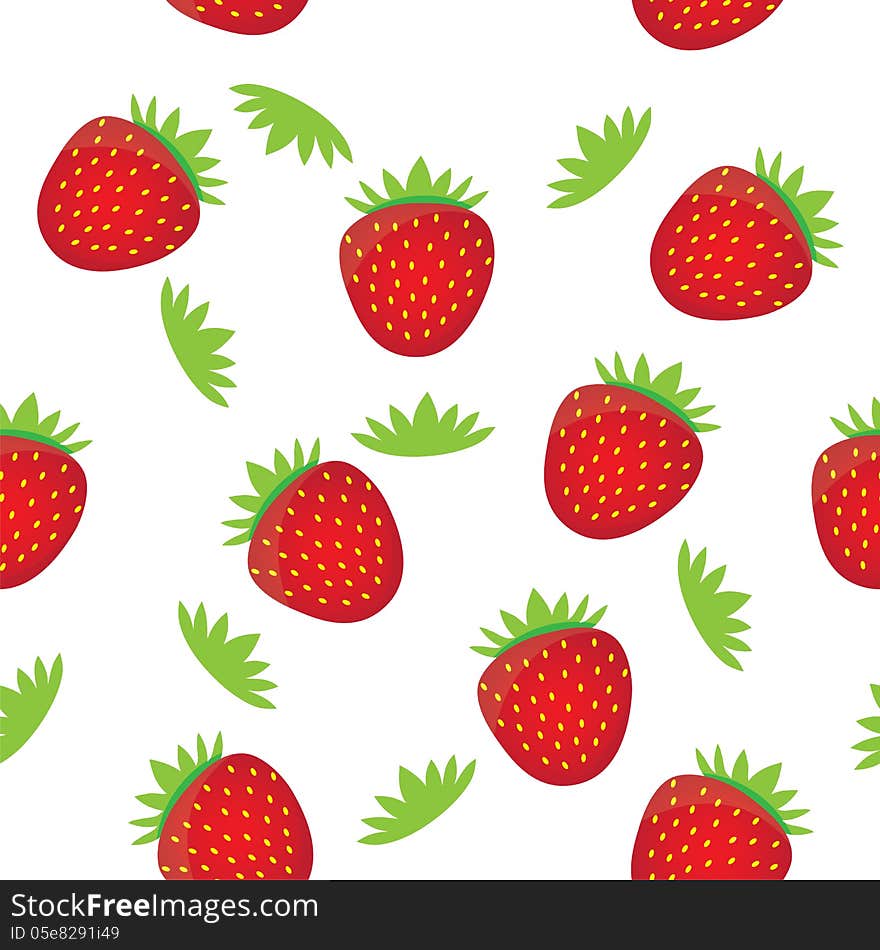 Seamless Background Pattern- Colorful Strawberry