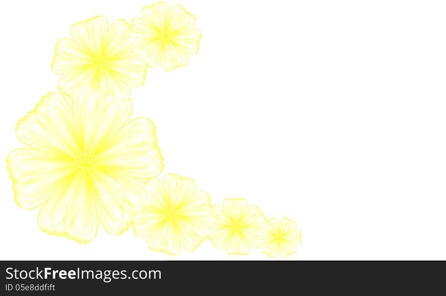 Yellow flowers background made in adobe illustrator